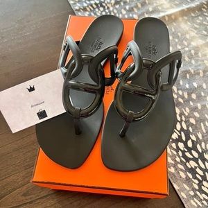Hermes Egerie Sandal Noir 39 New in box!